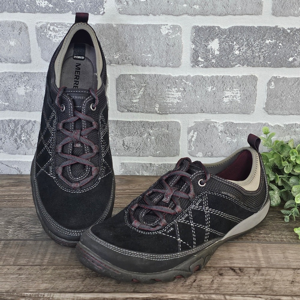 Merrell Mimosa Glee Women's‎ 10 Black Suede Comfort Walking Hiking Shoes J46580